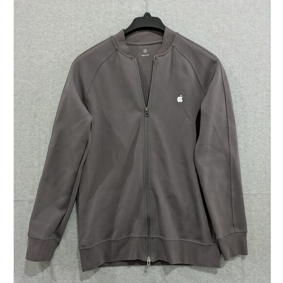 Apple Store Employee Jacket Mens Medium Full Zip Raglan Embroidered Logo Gray‎ - Picture 1 of 11